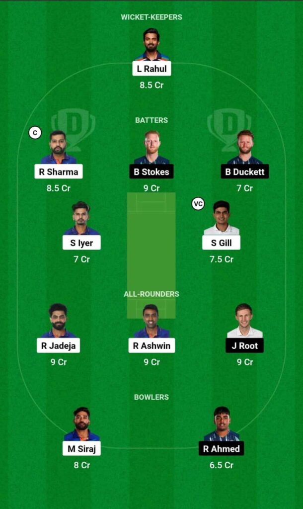 IND vs ENG 1st Test Dream11 Prediction Today Match