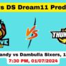 KFL vs DS Dream11 Prediction Today Match, Pitch Report, Playing11, B-Love Kandy vs Dambulla Sixers, 1st Match